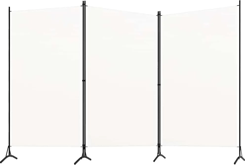 vidaXL Kamerscherm met 3 panelen 260x180 cm stof wit
