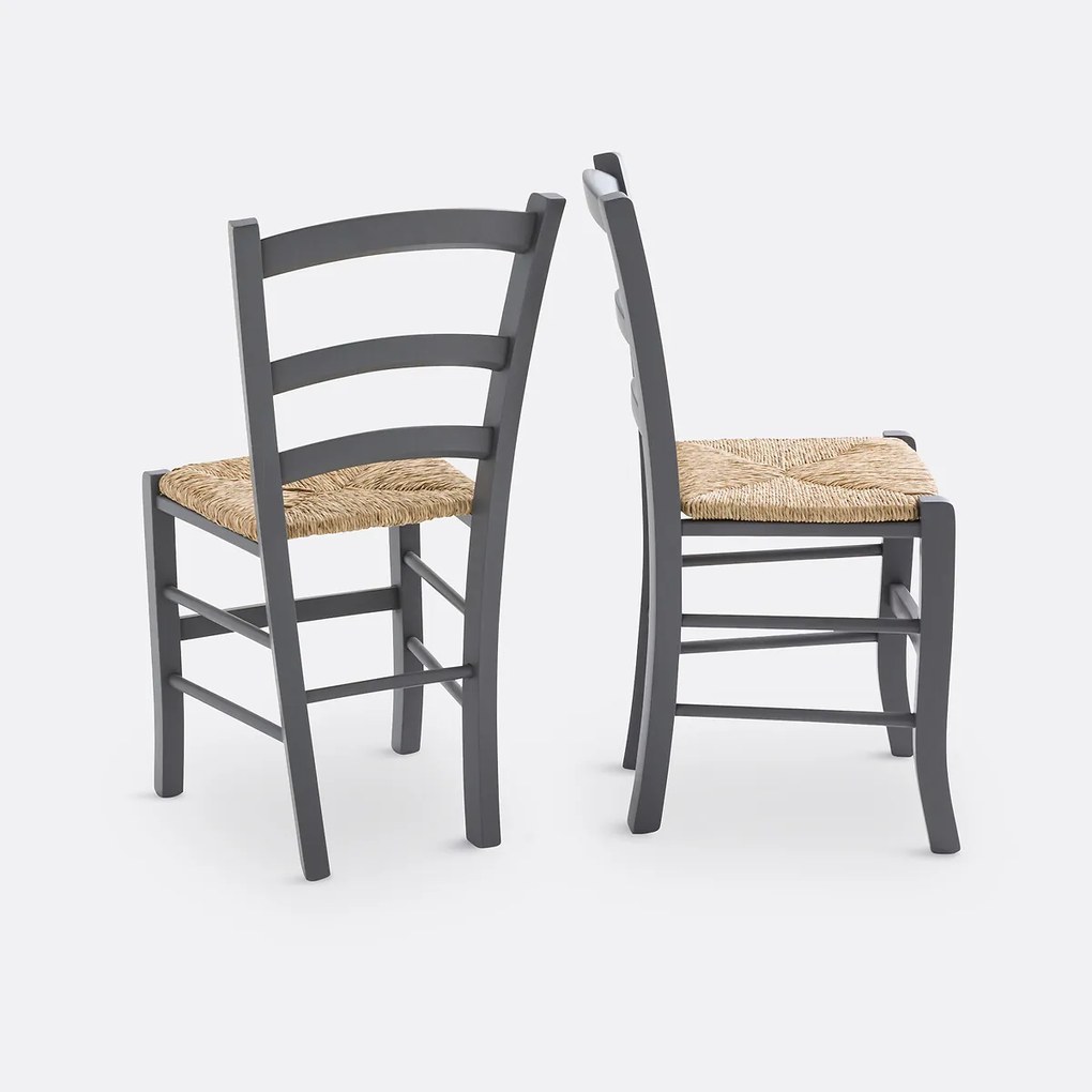 Set van 2 landelijke stoelen, massief beuken, PERRINE