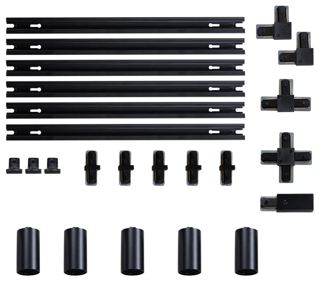 Modern railsysteem met 5 Spot / Opbouwspot / Plafondspots zwart 1-fase GU10 50mm - Iconic Ruby Honey GU10 Binnenverlichting Lamp