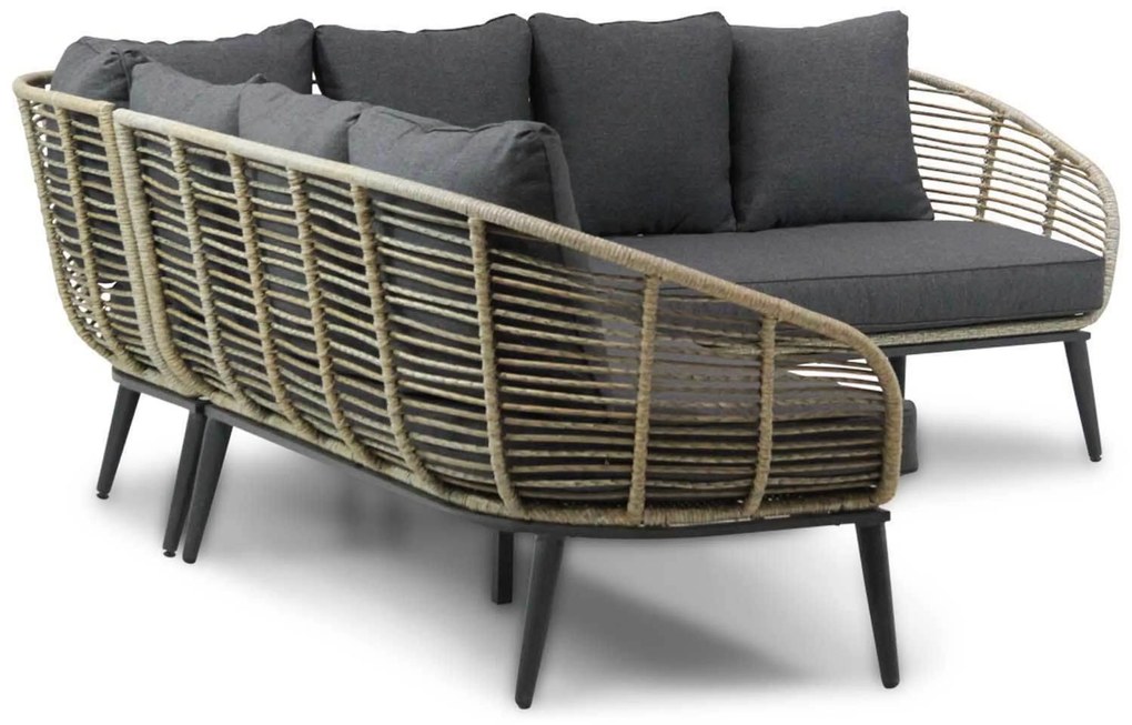 Hoek loungeset 4 personen Aluminium/wicker Taupe Coco Coco Leonardo