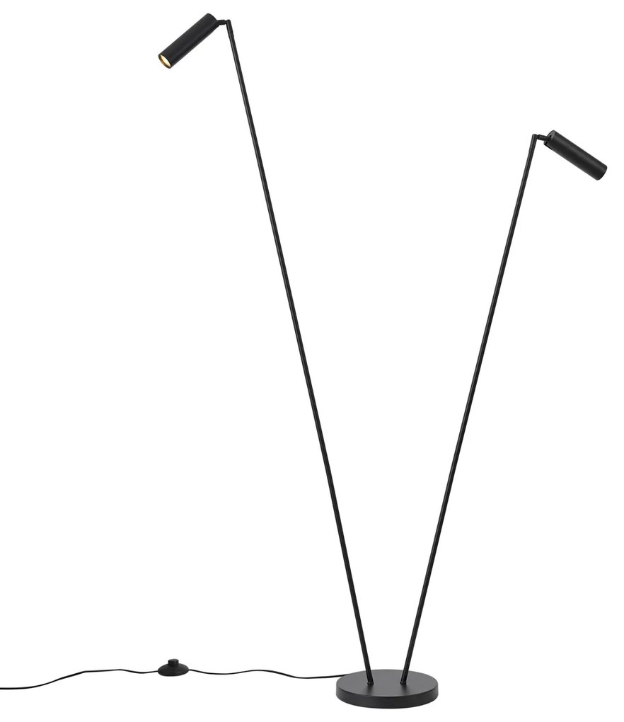 Moderne vloerlamp zwart 2-lichts GU10 35mm - Thomas