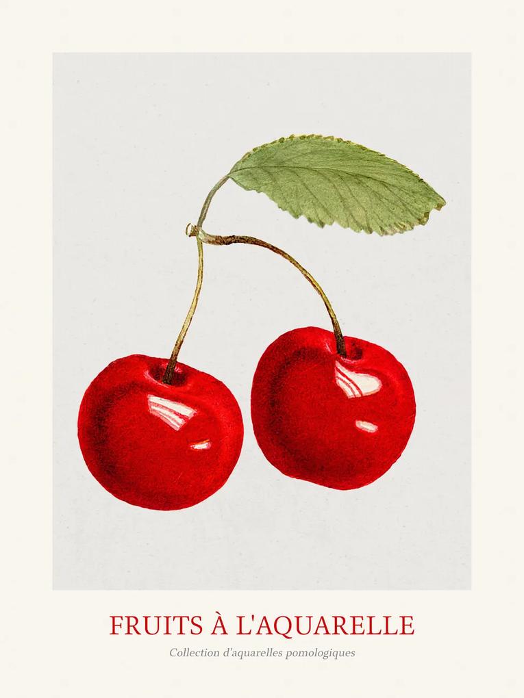 Kunstdruk Cherries (Watercolour Kitchen Fruit), (30 x 40 cm)