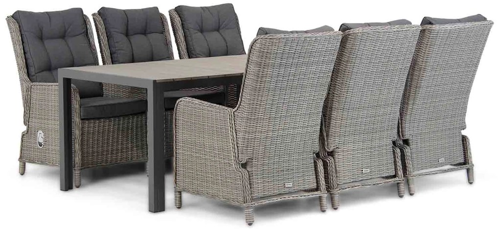 Tuinset 6 personen 217 cm Wicker Grijs Garden Collections Kingston/Young