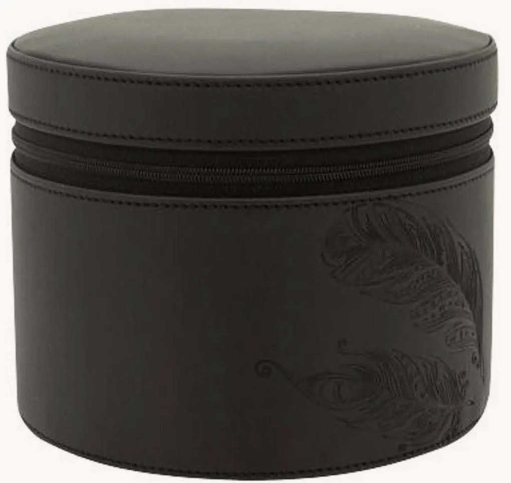 Kunstleren/fluwelen sieradendoos Boho met spiegel