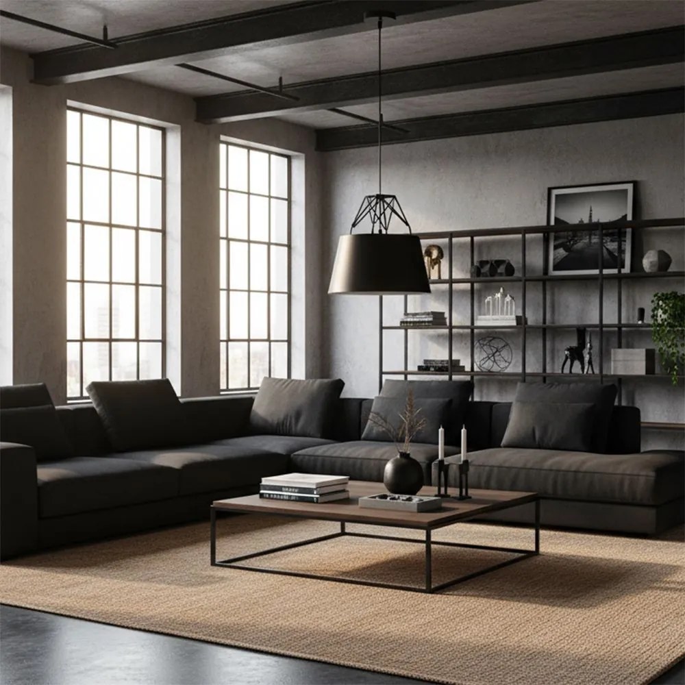 Hangende metalen zwarte plafondlamp APP422-1CP