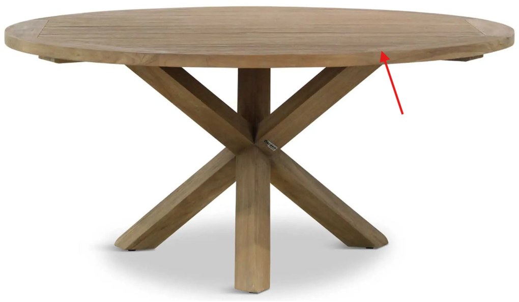 Tuinset Ronde Tuintafel 6 personen 160 cm Kunststof Oranje Domani Furniture Alba/Sand