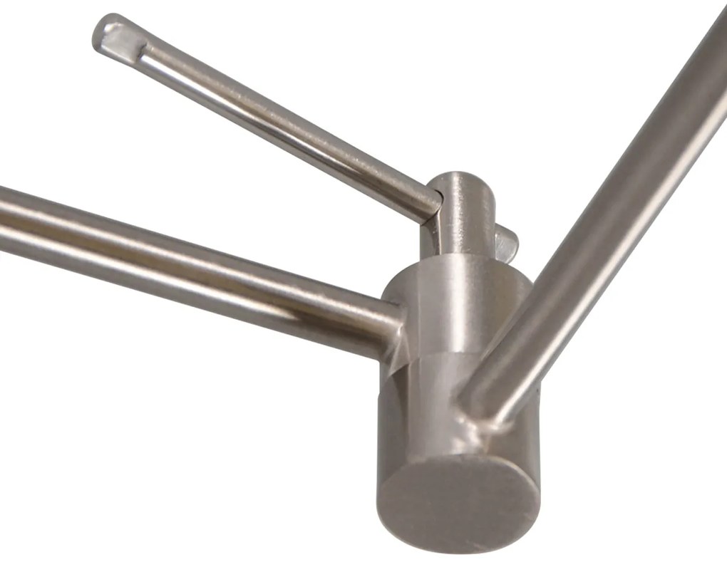 Smart hanglamp staal met kap wit 35 cm incl. Wifi A60 - Blitz