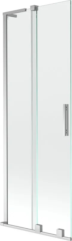 Mexen Velar L badwand tweedelige schuifdeur 75 x 150 cm, transparant, chroom - 896-075-003-01-01