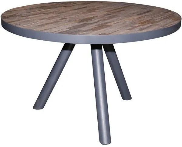 Dimehouse | Eettafel Bojas lengte 120 cm x breedte 120 cm x hoogte 76 cm bruin, zwart eettafels mdf, metaal meubels tafels