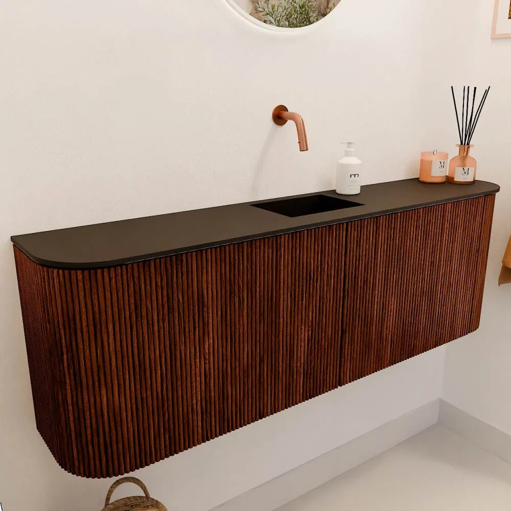 Mondiaz Joya 125cm toiletmeubel ronding links/rechts ruby met wastafel faye midden zonder kraangat urban