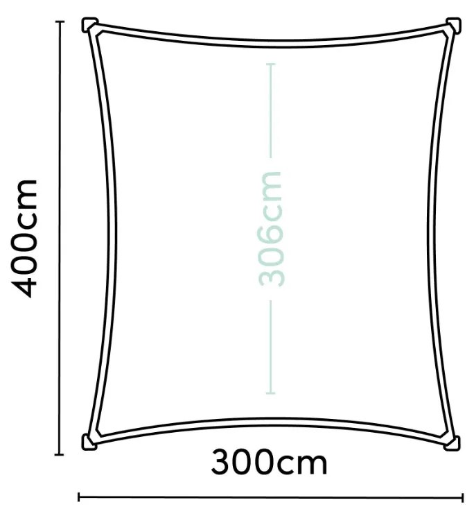 Platinum Coolfit schaduwdoek rechthoek antraciet 3x4 m