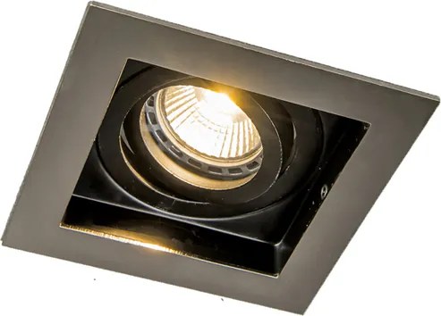 Smart inbouwspot staal incl. Wifi GU10 lichtbron - Carree