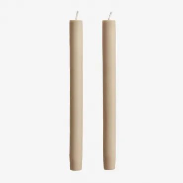 Set Van 2 Decoratieve Kaarsen Soraia Tapioca Beige - Sklum