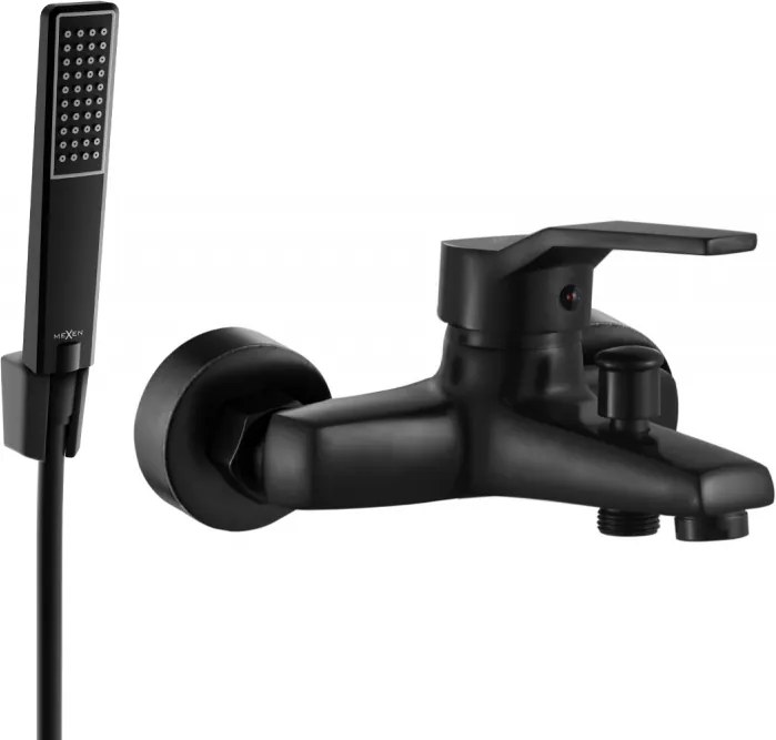 Mexen Caro R72 badmengkraan met doucheset, zwart - 74663R72-70