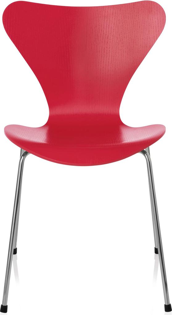 Fritz Hansen Vlinderstoel Series 7 stoel gekleurd essen opium rood