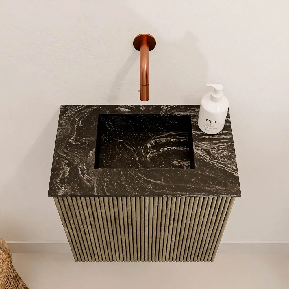 Mondiaz Joya DLux 40cm toiletmeubel dusk met wastafel faye midden zonder kraangat lava
