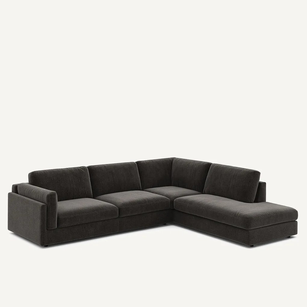 Omvormbare hoekbank, chenille fluweel, CÉSAR