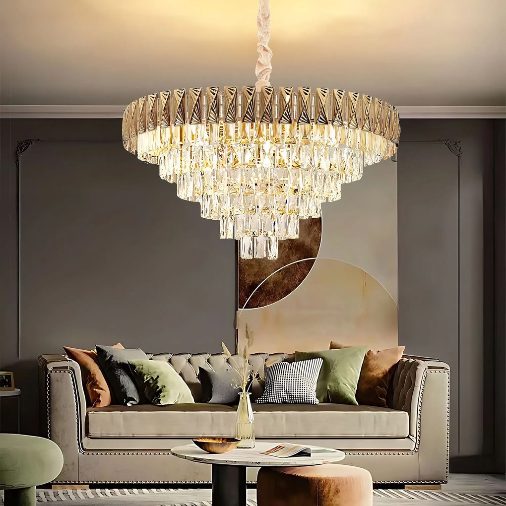 Hanglamp met kristallen G061-CP 80CM GOLD