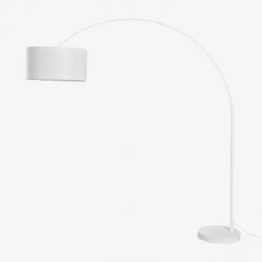 Vonera Vloerlamp Van Linnen En Ijzer Gardenia Wit - Sklum