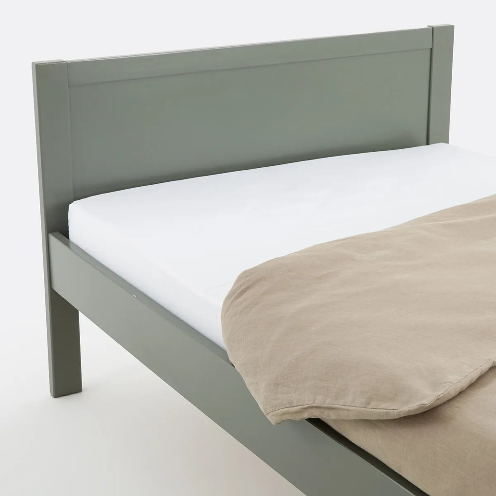 Eenpersoons rieten bed met lattenbodem, Caneo