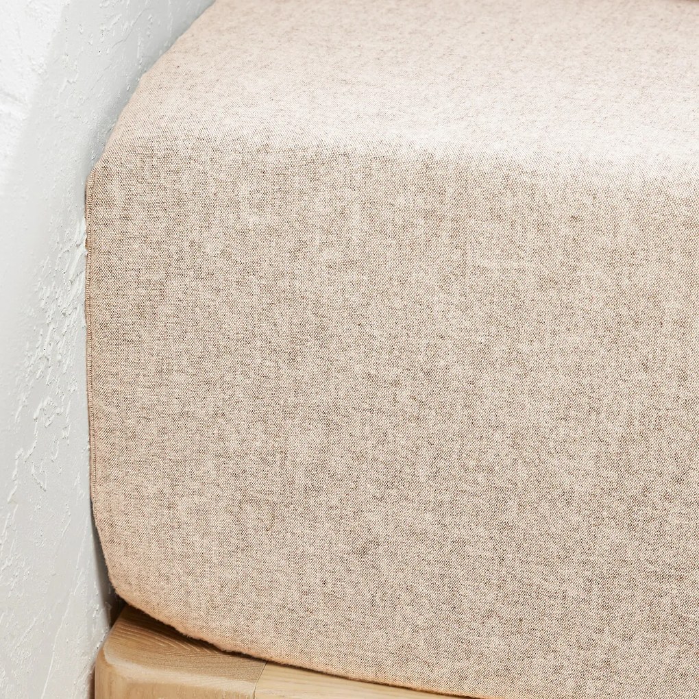 Hoeslaken, katoenen chambray flanel, matrashoogte 30 cm, Clara