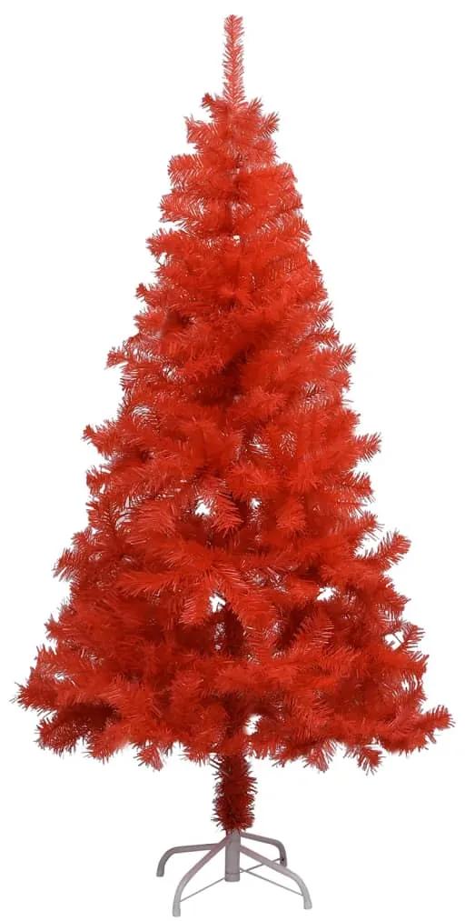 vidaXL Kunstkerstboom met LED's en standaard 120 cm PVC rood
