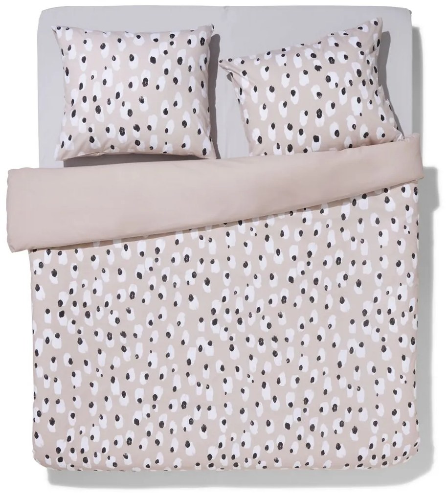 HEMA Dekbedovertrek 240x200/220 Zacht Katoen Beige Met Vegen (taupe)