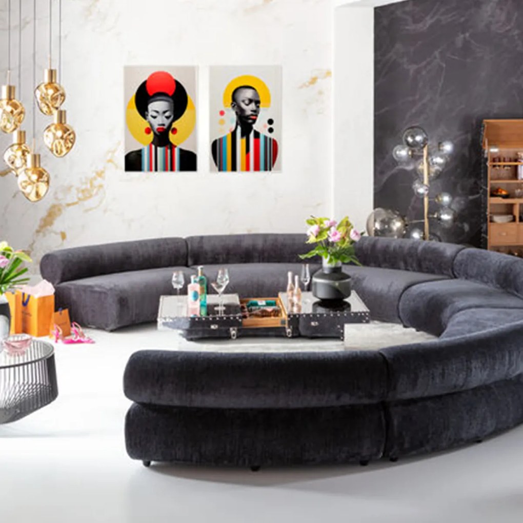 Kare Design Muse Glazen Wanddecoratie Geel