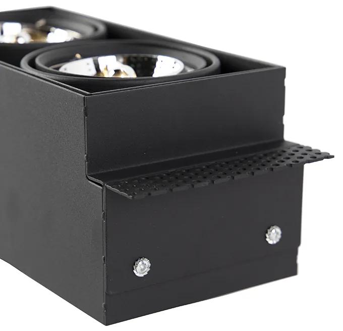 Set van 6 inbouwspots zwart GU10 AR70 trimless 2-lichts - Oneon Modern GU10 Binnenverlichting Lamp