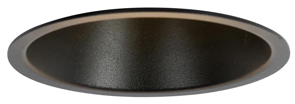 Set van 6 inbouwspots zwart GU10 70mm IP44 - Dept