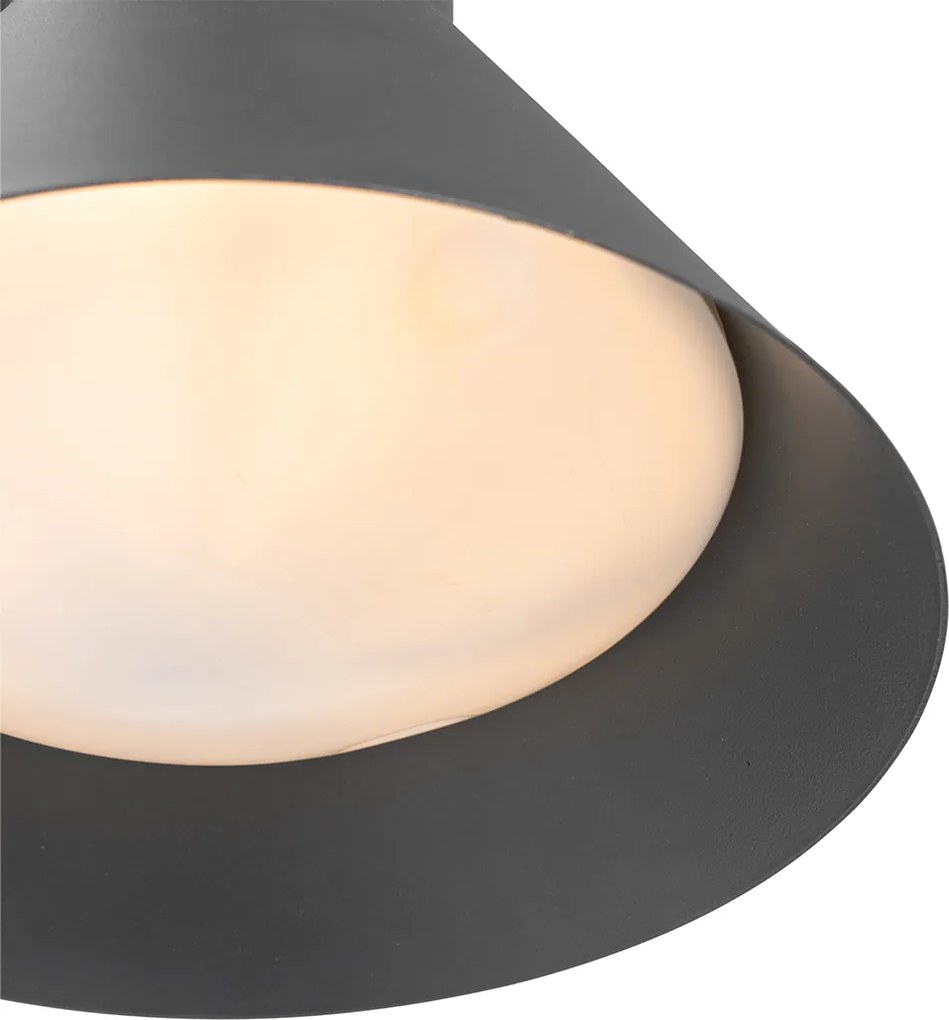Industriële buitenwandlamp donkergrijs kegel IP44 - Natas