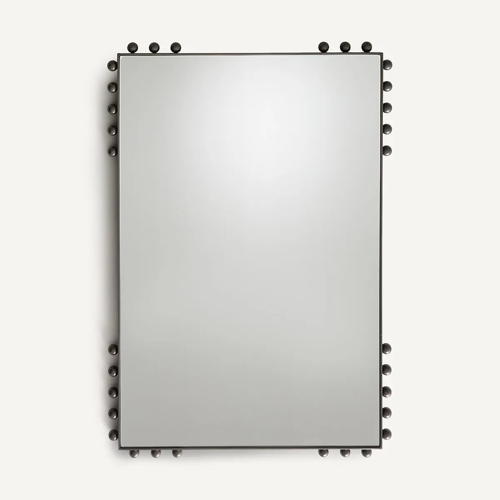 Marmeren spiegel, afwerking nikkel lak, H96 cm, Arama