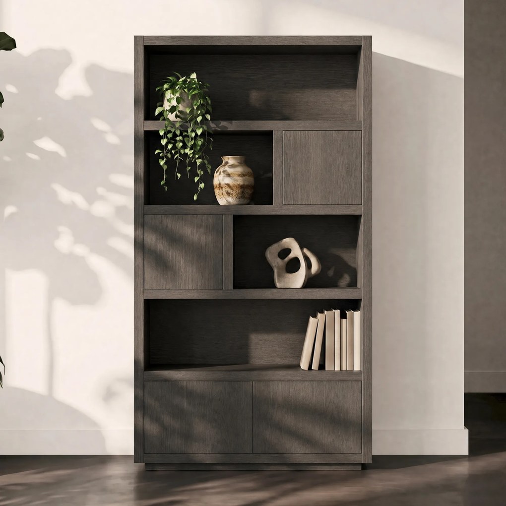 Vakkenkast Bruin Eiken 120 Cm - 120x42x220cm.