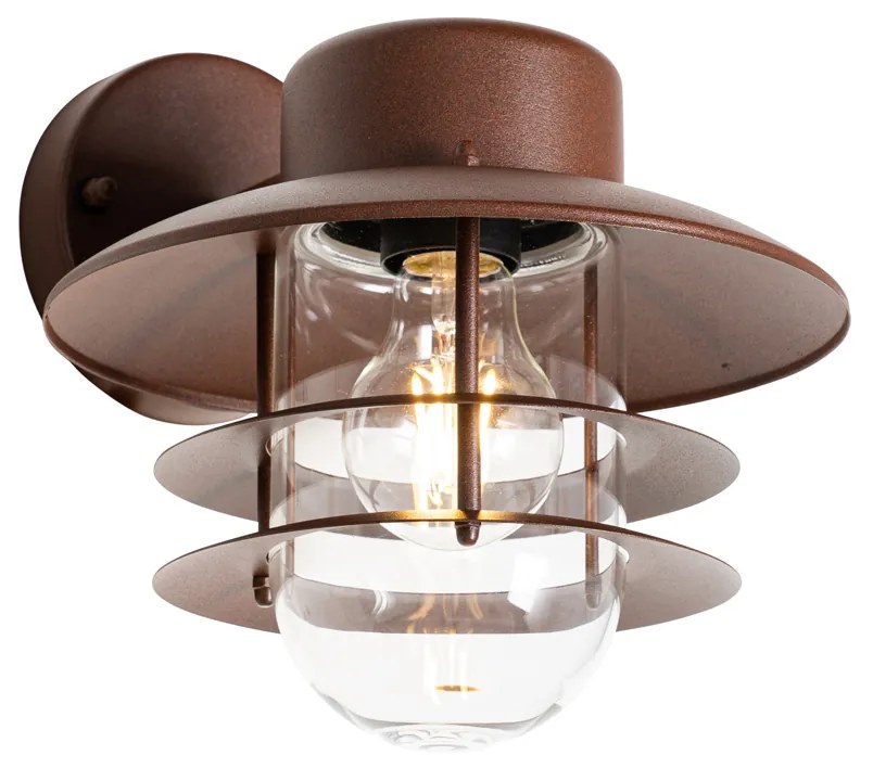 Industriële wandlamp roestbruin IP44 - Shell