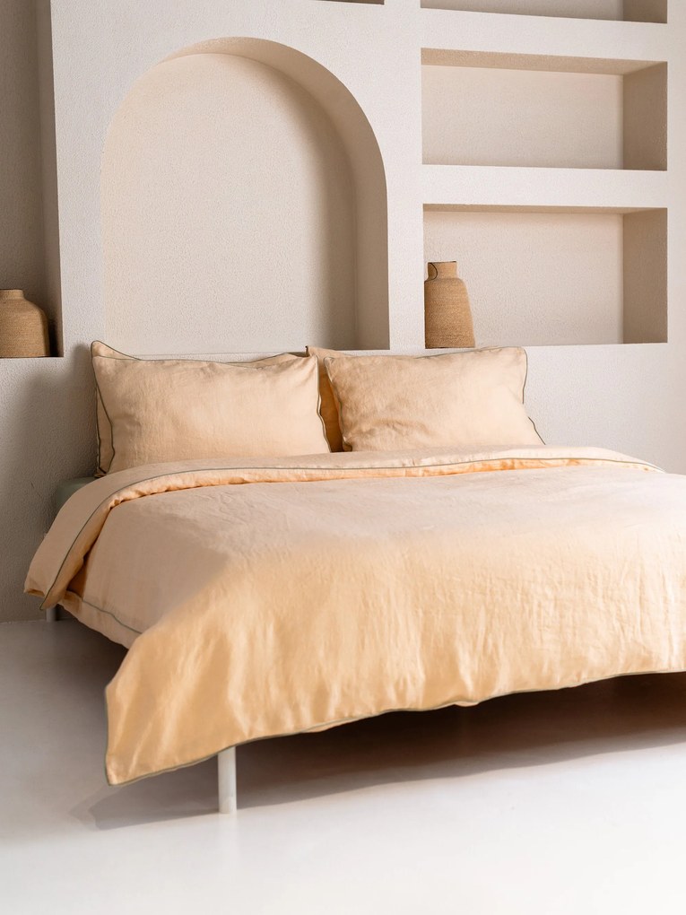 Linnen dekbedovertrekset Brazilian Sand, 2-delig
