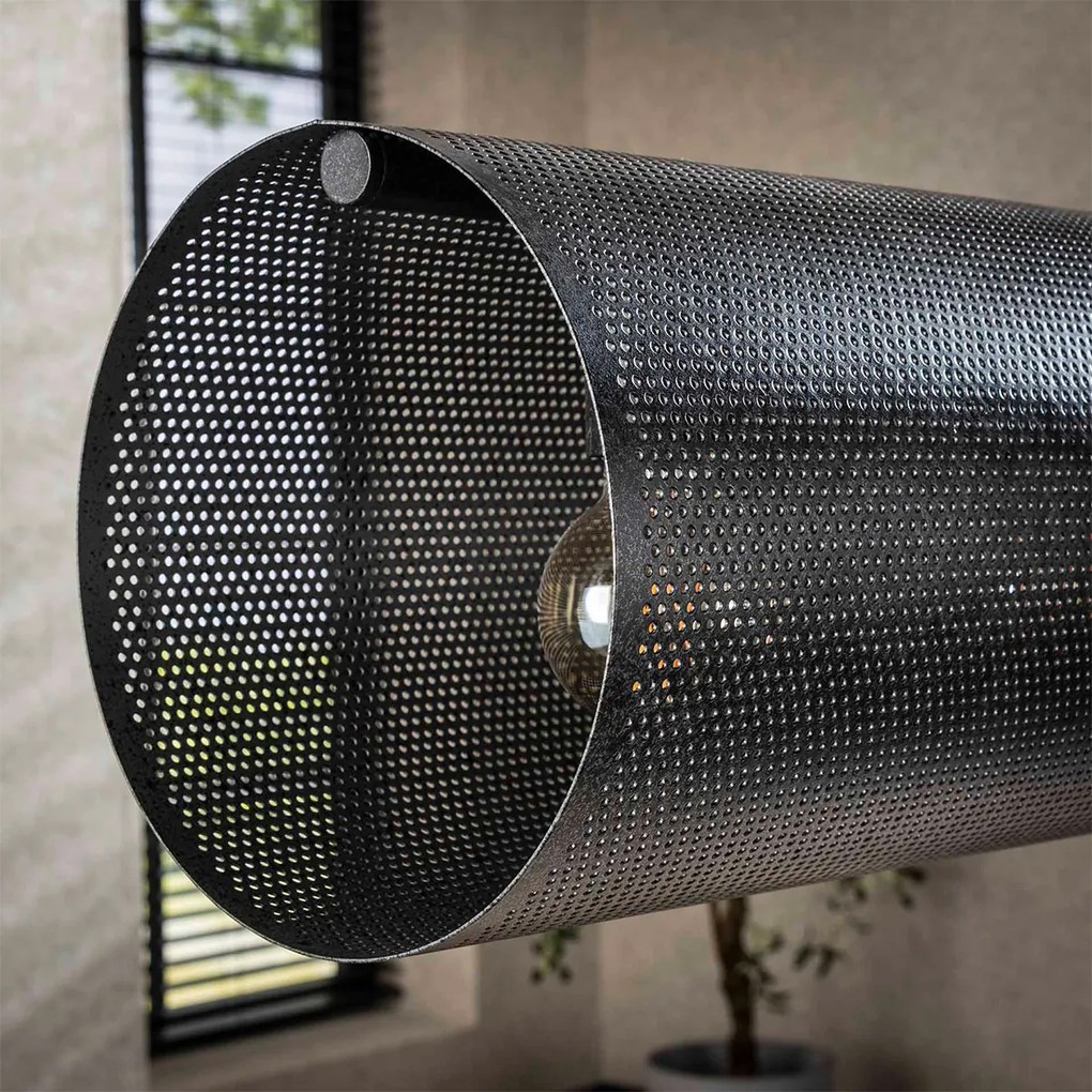 Hanglamp Koker Geperforeerd Staal 145 Cm