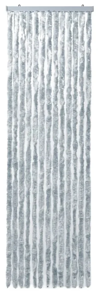 vidaXL Vliegengordijn 56x200 cm chenille wit en grijs