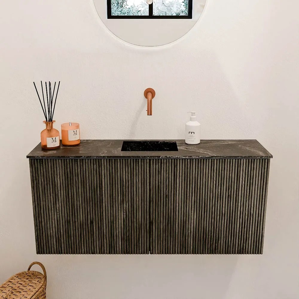 Mondiaz Joya DLux 90cm toiletmeubel shadow met wastafel faye midden zonder kraangat lava