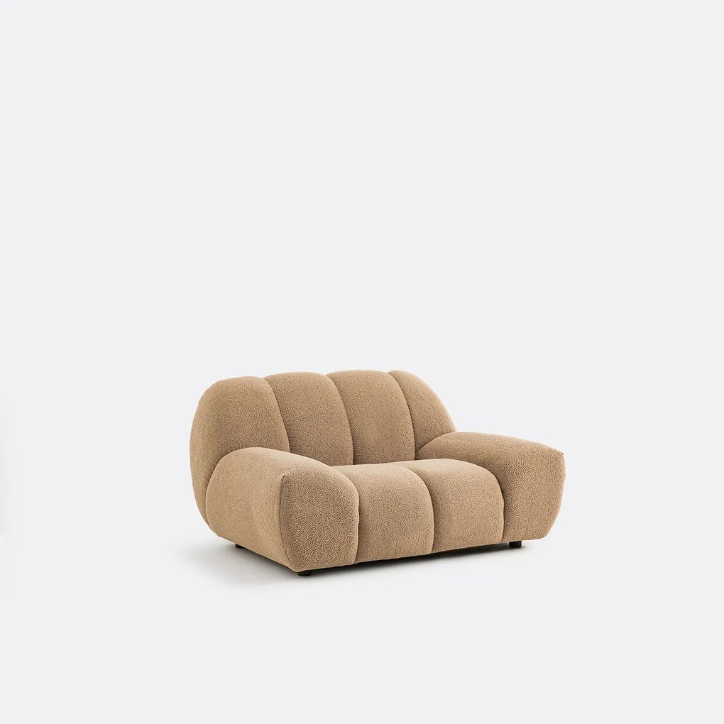 XL-fauteuil van dikke bouclé stof Nuria