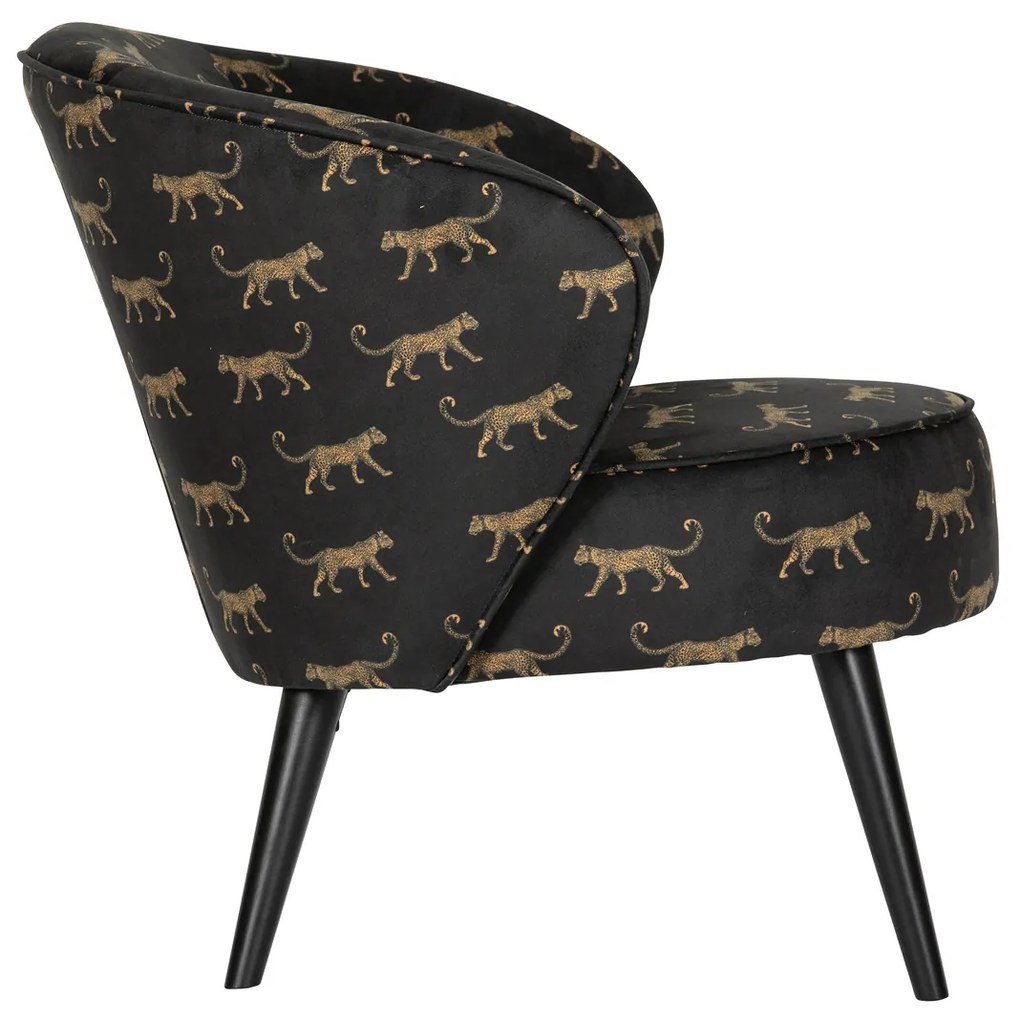 Woood Bo Panter Print Fauteuil Fluweel