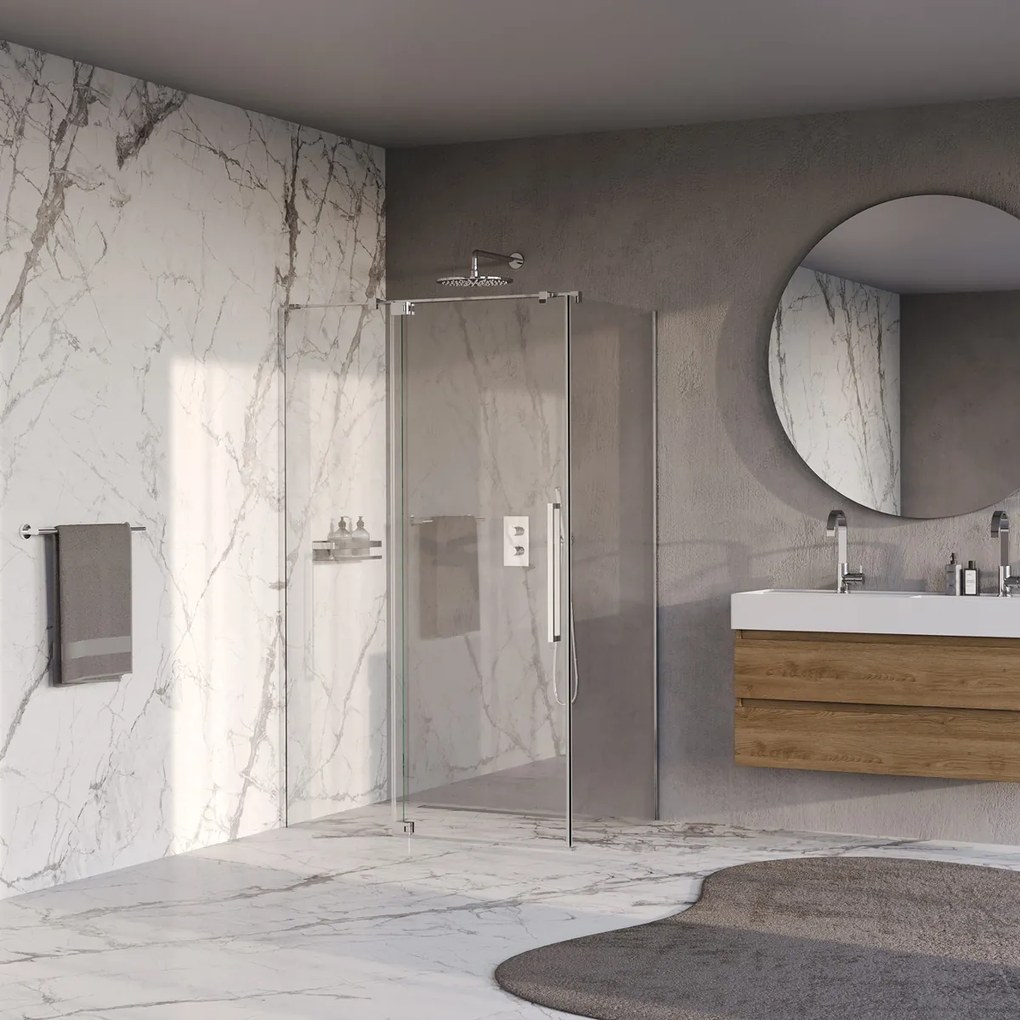 Brauer Stellar douchecabine met draaideur 120x80cm chroom