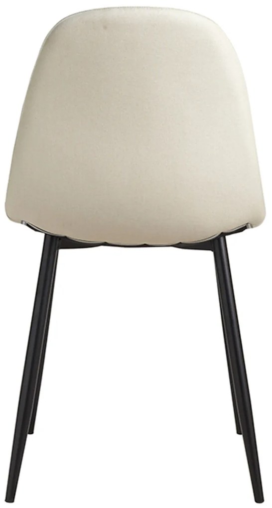 Set van 4 Zwarte Teok Stoffen Stoelen