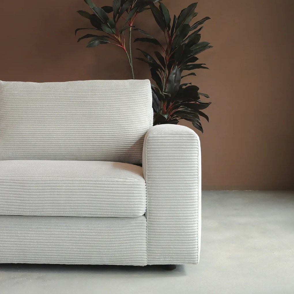 PEPP Interiors Uno Hoekbank Ribstof Links Grijsbeige