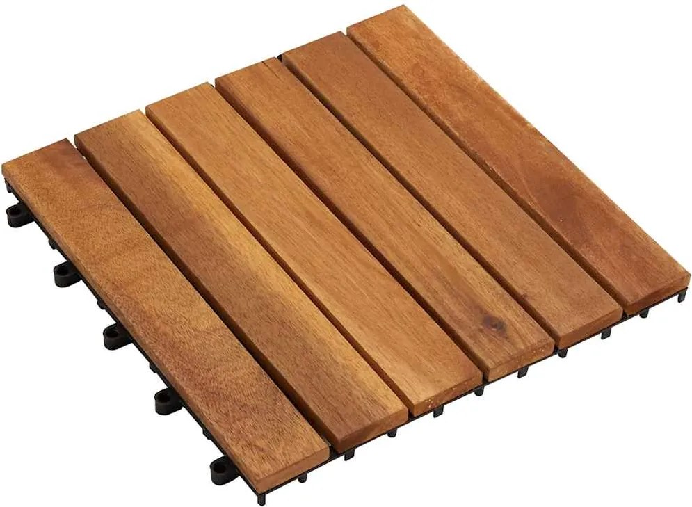 vidaXL Terrastegels acaciahout 30 x 30 cm verticaal patroon (10 stuks)