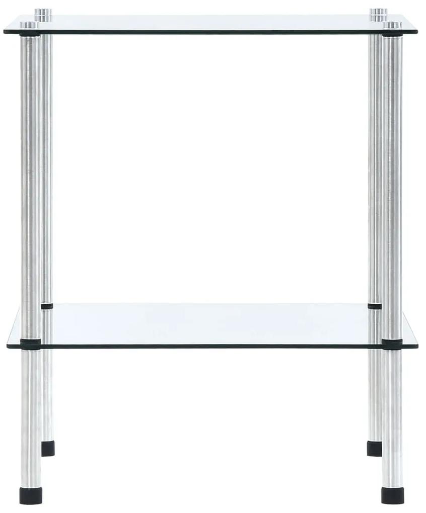 vidaXL Kastje 2-laags 40x40x47 cm gehard glas transparant