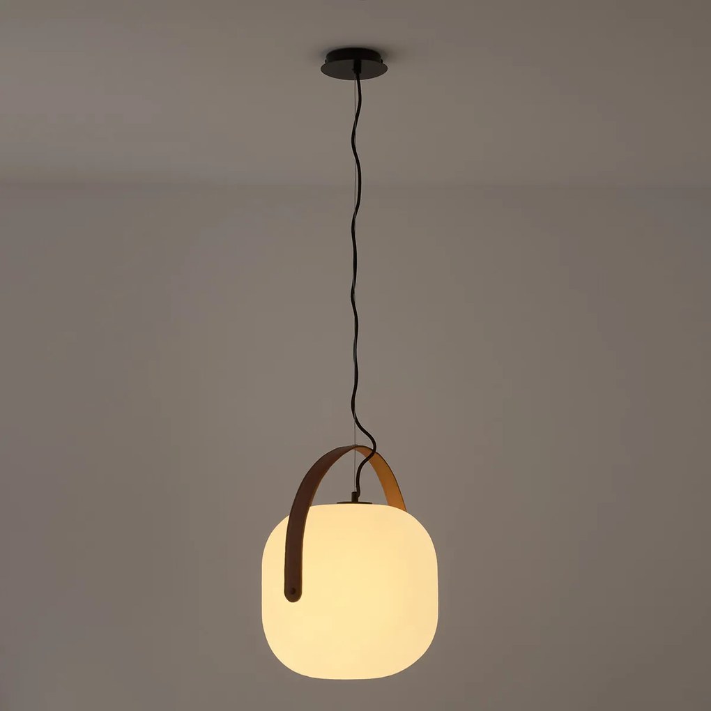 Hanglamp in opaalglasØ30 cm, Kasito