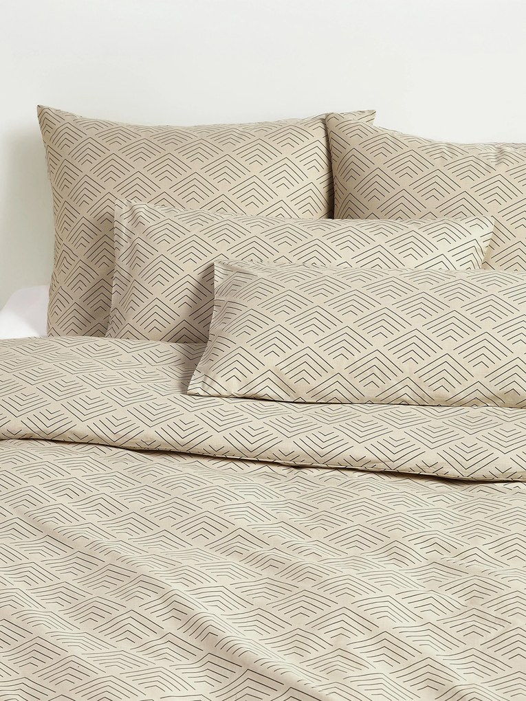 Katoenen dekbedovertrek Milano met grafisch patroon