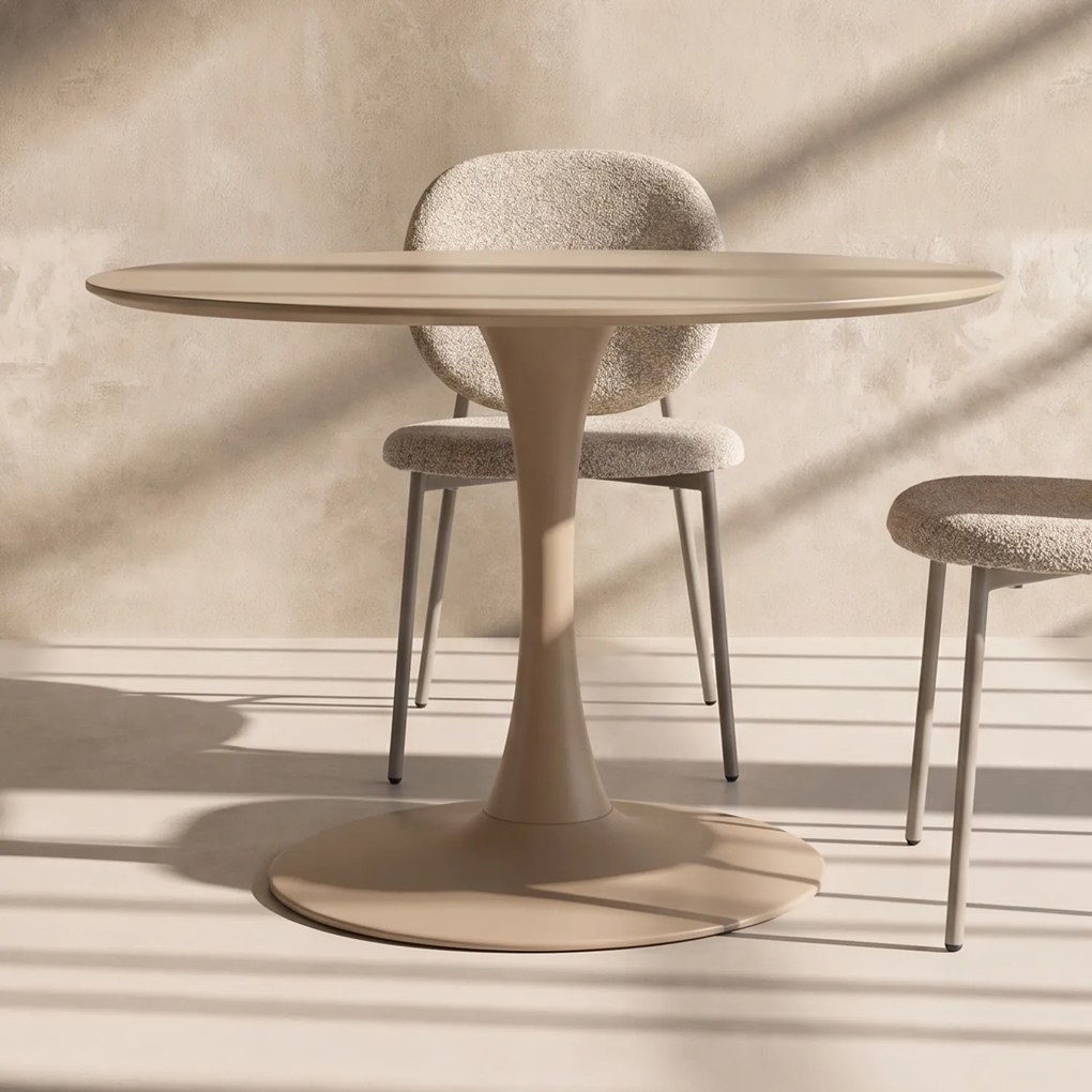 Ronde Eettafel Met Slank Stalen Frame - 100 X 100cm.