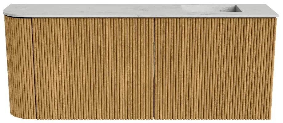 Mondiaz Joya DLux 100cm toiletmeubel ronding links oak met wastafel faye rechts 1 kraangat opalo