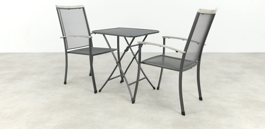 Royal Garden Balero stapelbare balkonset 3-delig strekmetaal 60x60 cm.